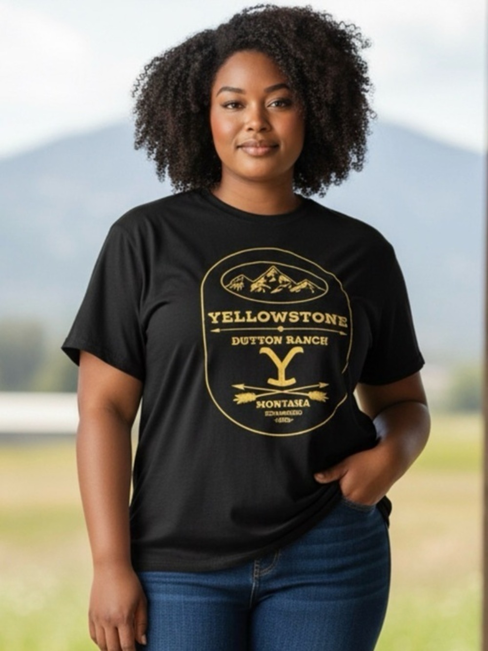 🫶🏻 EUC Yellowstone Dutton Ranch Black Graphic Tee